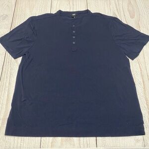 PAIGE Dark Blue Henley Shirt XL